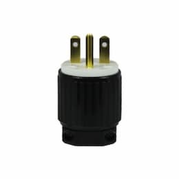 Black Industrial Grade Straight Blade 15A High Voltage Plug 