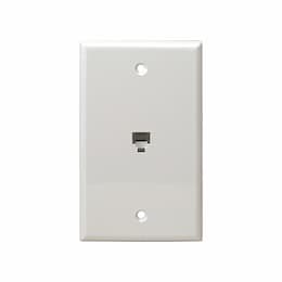 Telephone and CATV 1-Gang Single RH11 Jack Wall Outlet, Ivory