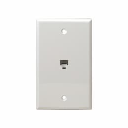 Enerlites Telephone and CATV 1-Gang Single RH11 Jack Wall Outlet, Ivory