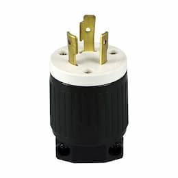 Black Industrial Grade 20A Locking High Voltage Plug