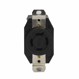 Black Industrial Grade 20A 3-Pole Locking High Voltage Receptacle