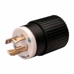 Black Industrial Grade 20A 3-Pole Locking High Voltage Plugs