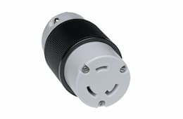 Black Industrial Grade 30A 2-Pole Locking Cord Connector