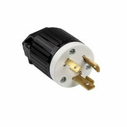 Black Industrial Grade 30A 2-Pole Locking High Voltage Plug