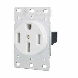 Enerlites White 50A Industrial Grade Flush Mount Receptacle, NEMA 14-50R