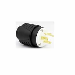 Industrial-Grade Locking Plug, NEMA L7-20P, 2-Pole, 20A, Black