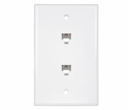 Almond Telephone 1-Gang Two Modular Duplex RJ11 Wall Jacks