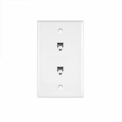 Telephone and CATV 1-Gang Duplex RJ11 Jack Wall Outlet, Ivory