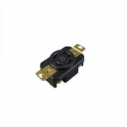 30 Amp 125V-250V NEMA L15-30R Locking Receptacle, Black