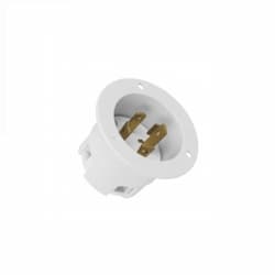 30 Amp 250V NEMA L15-30P Locking Flanged Inlet, White