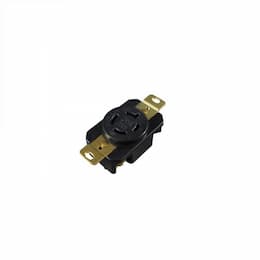 20 Amp 125V-250V NEMA L15-20R Locking Receptacle, Black