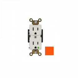 15 Amp Hospital Grade Duplex Receptacle, Orange