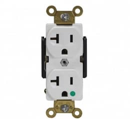 White Industrial Grade Straight Blade 15A Duplex Receptacles