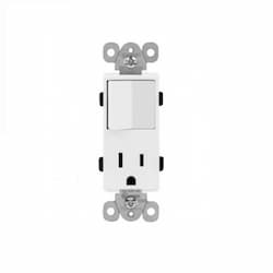 Enerlites 15 Amp Combination Decorator Switch and Tamper Resistant Receptacle, White