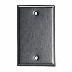 Mid-Size Stainless Steel 1-Gang Blank Metal Wall Plate 