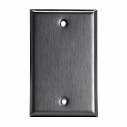 Mid-Size Stainless Steel 1-Gang Blank Metal Wall Plate 