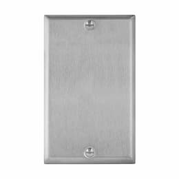 1-Gang Mid-Size Wall Plate, Blank, Stainless Steel