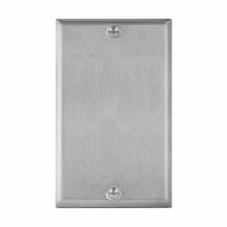 1-Gang Mid-Size Antimicrobial Wall Plate, Blank, Stainless Steel