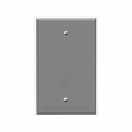 1-Gang Standard Wall Plate, Blank, Weatherproof, Gray