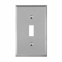 1-Gang Mid-Size Antimicrobial Wall Plate, Toggle, Stainless Steel