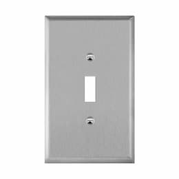 1-Gang Over-Size Wall Plate, Toggle, Stainless Steel
