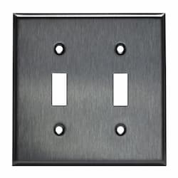 Enerlites Mid-Size Stainless Steel 2-Gang Toggle Metal Wall Plate