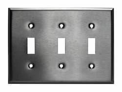 Over-Size Stainless Steel 3-Gang Toggle Wall Plate