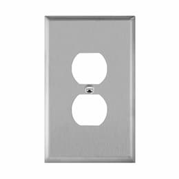 1-Gang Over-Size Wall Plate, Duplex, Stainless Steel