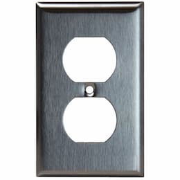 Enerlites Stainless Steel 1-Gang Duplex Receptacle Metal Wall Plate