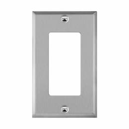 1-Gang Mid-Size Antimicrobial Wall Plate, Decora/GFCI, Stainless Steel