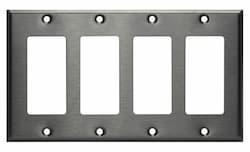 Enerlites Stainless Steel 4-Gang Single GFCI Metal Wall Plate