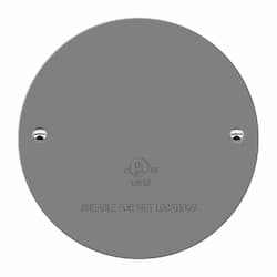 4-in Round Blank Metal Cover, Weatherproof