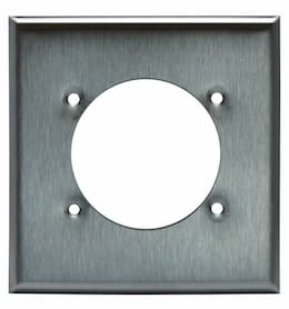 Enerlites Stainless Steel 2.125" 2-Gang Single Outlet Receptacle Midway Wall Plate