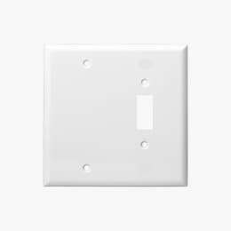 Enerlites White Combination 2-Gang Blank and Toggle Wall Plates