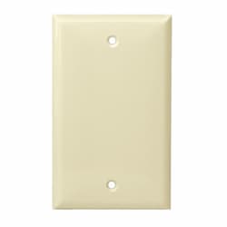 Almond Mid-Size Thermoplastic 1-Gang Blank Wall Plate