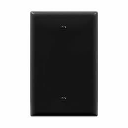 1-Gang Mid-Size Wall Plate, Blank, Black