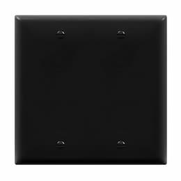 2-Gang Mid-Size Wall Plate, Blank, Black