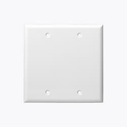 Enerlites White Mid-Size Thermoplastic Two-Gang Blank Wall Plate