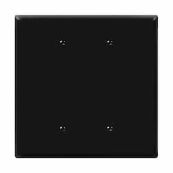 2-Gang Over-Size Wall Plate, Blank, Black
