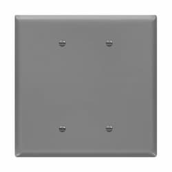 2-Gang Over-Size Wall Plate, Blank, Gray