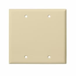 2-Gang Oversized Blank Wall Plate, Thermoplastic, Ivory