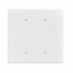 2-Gang Oversized Blank Wall Plate, Thermoplastic, White