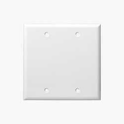 White Colored Thermoplastic Two-Gang Blank Wall Plate