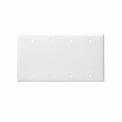 4-Gang Blank Unbreakable Wall Plate Cover, Polycarbonate, Ivory