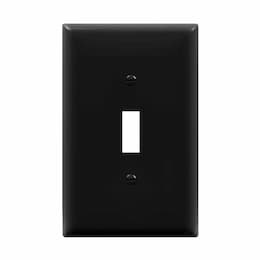 1-Gang Mid-Size Wall Plate, Toggle, Black