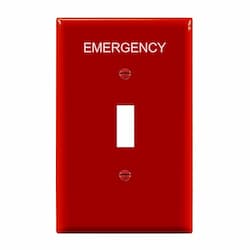 1-Gang Mid-Size Emergency Wall Plate, Toggle, White