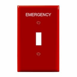 1-Gang Mid-Size Emergency Wall Plate, Toggle, White