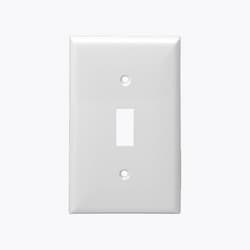 White Colored 1-Gang Toggle Switch Plastic Wall Plates