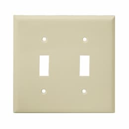 Almond Colored 2-Gang Toggle Switch Plastic Wall Plate