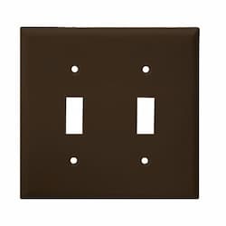 Brown Colored 2-Gang Toggle Switch Plastic Wall Plate